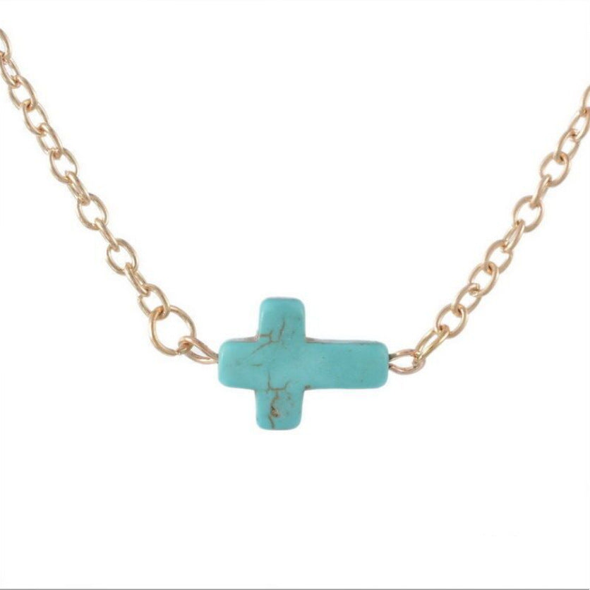 Stylish Recovery Faith Turquoise Cross Anklet